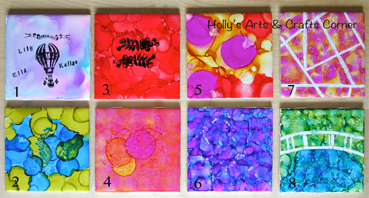 Craft Project: Alcohol Ink Tiles Part 1: Experimenting with Alcohol Inks
