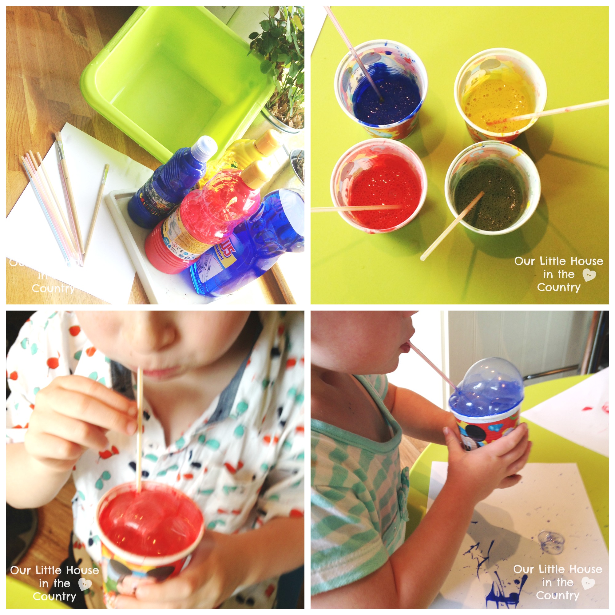 Bubble Painting with Straws – Indoor Messy Art Fun, Perfect for a Rainy Day