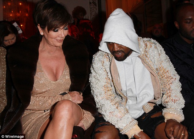 Cheer up! Kris Jenner was all smiles as she chatted to her son-in-law before the show