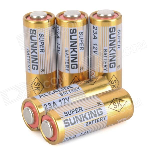23A 12V Alkaline Battery Pack - Gold + White (5PCS)