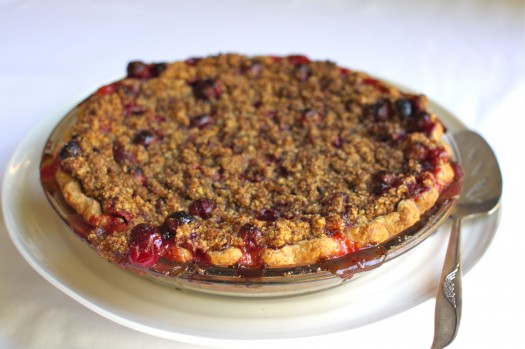 Cranberry-Orange Pie with Cornmeal Streusel Topping